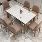 Rectangle Dining Site Table Midcentury Style Stone Dinner Room Kitchen Table Clearhalo ' dining_table' 'Dining Tables & Seating' 'Dining Tables' 'furn' 'furn_dining_table' 'Furniture' 'furniture_dining_table' 'Kitchen & Dining Furniture' 'kitchen&dining_furn' 'kitchen' 'kitchen_dining_table' 4111297