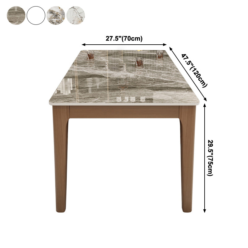 Rectangle Dining Site Table Midcentury Style Stone Dinner Room Kitchen Table Clearhalo ' dining_table' 'Dining Tables & Seating' 'Dining Tables' 'furn' 'furn_dining_table' 'Furniture' 'furniture_dining_table' 'Kitchen & Dining Furniture' 'kitchen&dining_furn' 'kitchen' 'kitchen_dining_table' 4111305