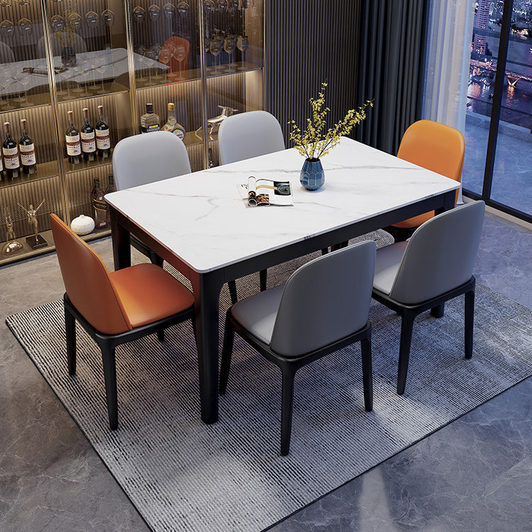Rectangle Dining Site Table Midcentury Style Stone Dining Room Collection for Indoor Clearhalo ' dining_table' 'Dining Tables & Seating' 'Dining Tables' 'furn' 'furn_dining_table' 'Furniture' 'furniture_dining_table' 'Kitchen & Dining Furniture' 'kitchen&dining_furn' 'kitchen' 'kitchen_dining_table' 4111310
