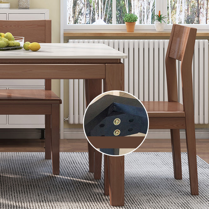 Mid-Century Modern Dining Table Sintered Stone Top Dining Table with Wooden Base for Kitchen Clearhalo ' dining_table' 'Dining Tables & Seating' 'Dining Tables' 'furn' 'furn_dining_table' 'Furniture' 'furniture_dining_table' 'Kitchen & Dining Furniture' 'kitchen&dining_furn' 'kitchen' 'kitchen_dining_table' 4111342