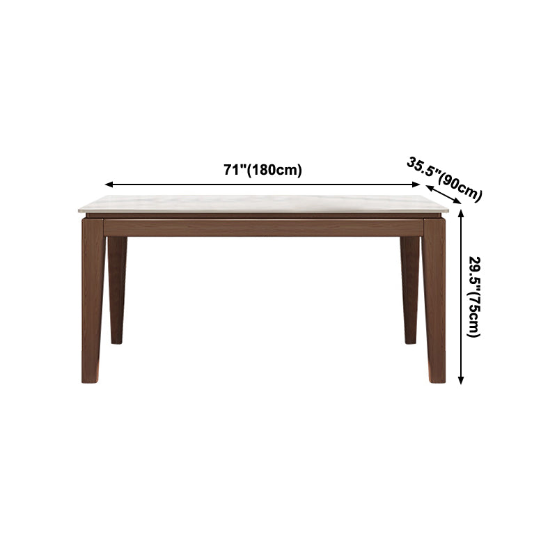 Mid-Century Modern Dining Table Sintered Stone Top Dining Table with Wooden Base for Kitchen Clearhalo ' dining_table' 'Dining Tables & Seating' 'Dining Tables' 'furn' 'furn_dining_table' 'Furniture' 'furniture_dining_table' 'Kitchen & Dining Furniture' 'kitchen&dining_furn' 'kitchen' 'kitchen_dining_table' 4111352