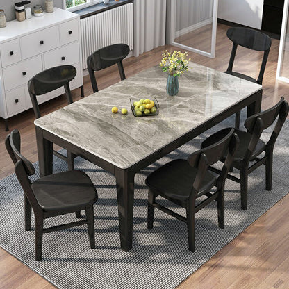 Mid-Century Modern Dining Table Sintered Stone Dining Table with Wooden Base for Kitchen Light Gray Without Chairs Clearhalo ' dining_table' 'Dining Tables & Seating' 'Dining Tables' 'furn' 'furn_dining_table' 'Furniture' 'furniture_dining_table' 'Kitchen & Dining Furniture' 'kitchen&dining_furn' 'kitchen' 'kitchen_dining_table' 4111355