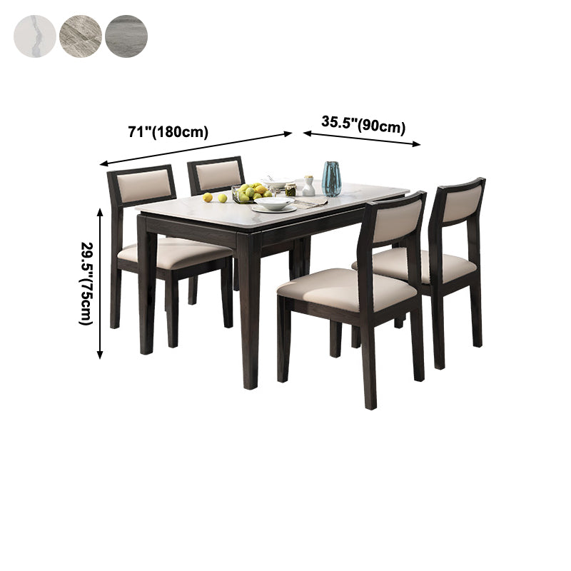 Mid-Century Modern Dining Table Sintered Stone Dining Table with Wooden Base for Kitchen Clearhalo ' dining_table' 'Dining Tables & Seating' 'Dining Tables' 'furn' 'furn_dining_table' 'Furniture' 'furniture_dining_table' 'Kitchen & Dining Furniture' 'kitchen&dining_furn' 'kitchen' 'kitchen_dining_table' 4111367