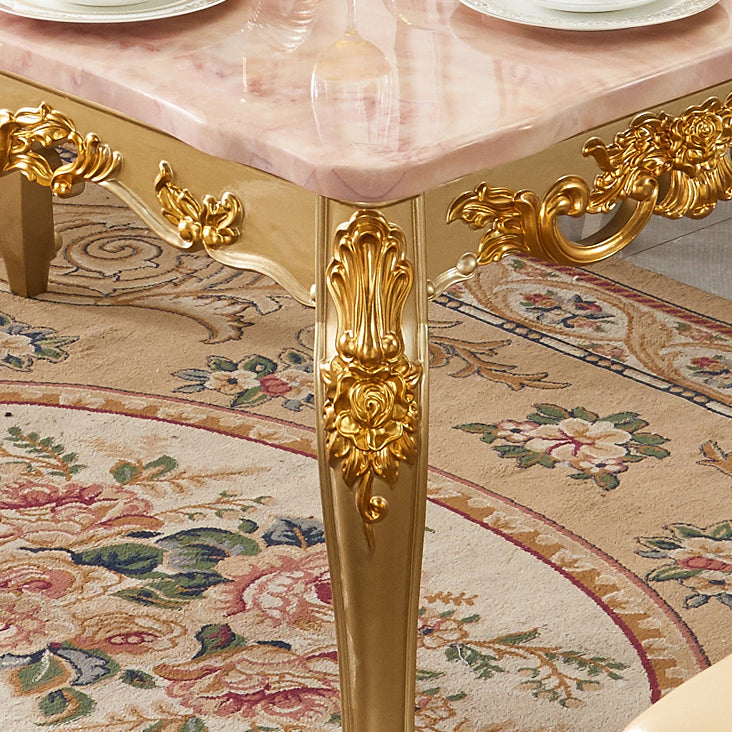 Solid Wood Victorian Rectangular Table Marble Top Table with 4 Wood Legs Clearhalo ' dining_table' 'Dining Tables & Seating' 'Dining Tables' 'furn' 'furn_dining_table' 'Furniture' 'furniture_dining_table' 'Kitchen & Dining Furniture' 'kitchen&dining_furn' 'kitchen' 'kitchen_dining_table' 4111371