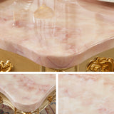 Solid Wood Victorian Rectangular Table Marble Top Table with 4 Wood Legs Clearhalo ' dining_table' 'Dining Tables & Seating' 'Dining Tables' 'furn' 'furn_dining_table' 'Furniture' 'furniture_dining_table' 'Kitchen & Dining Furniture' 'kitchen&dining_furn' 'kitchen' 'kitchen_dining_table' 4111374