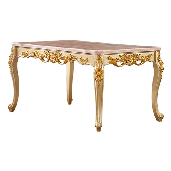Solid Wood Victorian Rectangular Table Marble Top Table with 4 Wood Legs Clearhalo ' dining_table' 'Dining Tables & Seating' 'Dining Tables' 'furn' 'furn_dining_table' 'Furniture' 'furniture_dining_table' 'Kitchen & Dining Furniture' 'kitchen&dining_furn' 'kitchen' 'kitchen_dining_table' 4111376
