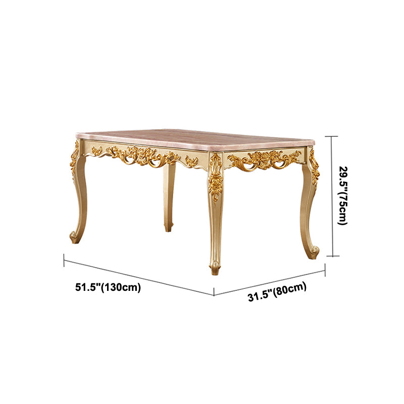 Solid Wood Victorian Rectangular Table Marble Top Table with 4 Wood Legs Clearhalo ' dining_table' 'Dining Tables & Seating' 'Dining Tables' 'furn' 'furn_dining_table' 'Furniture' 'furniture_dining_table' 'Kitchen & Dining Furniture' 'kitchen&dining_furn' 'kitchen' 'kitchen_dining_table' 4111379