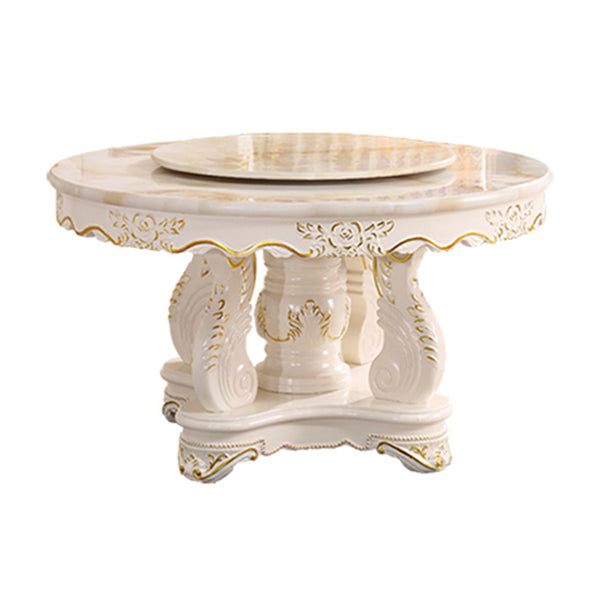 Solid Wood Victorian Round Table Marble Table with Pedestal Base Without Chairs Clearhalo ' dining_table' 'Dining Tables & Seating' 'Dining Tables' 'furn' 'furn_dining_table' 'Furniture' 'furniture_dining_table' 'Kitchen & Dining Furniture' 'kitchen&dining_furn' 'kitchen' 'kitchen_dining_table' 4111387