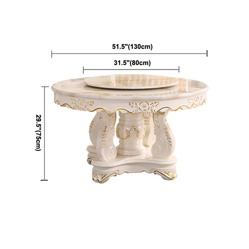 Solid Wood Victorian Round Table Marble Table with Pedestal Base Clearhalo ' dining_table' 'Dining Tables & Seating' 'Dining Tables' 'furn' 'furn_dining_table' 'Furniture' 'furniture_dining_table' 'Kitchen & Dining Furniture' 'kitchen&dining_furn' 'kitchen' 'kitchen_dining_table' 4111398
