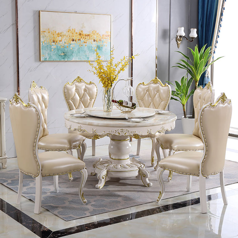 Solid Wood Victorian Round Table Marble Dining Table with Pedestal Base Clearhalo ' dining_table' 'Dining Tables & Seating' 'Dining Tables' 'furn' 'furn_dining_table' 'Furniture' 'furniture_dining_table' 'Kitchen & Dining Furniture' 'kitchen&dining_furn' 'kitchen' 'kitchen_dining_table' 4111400