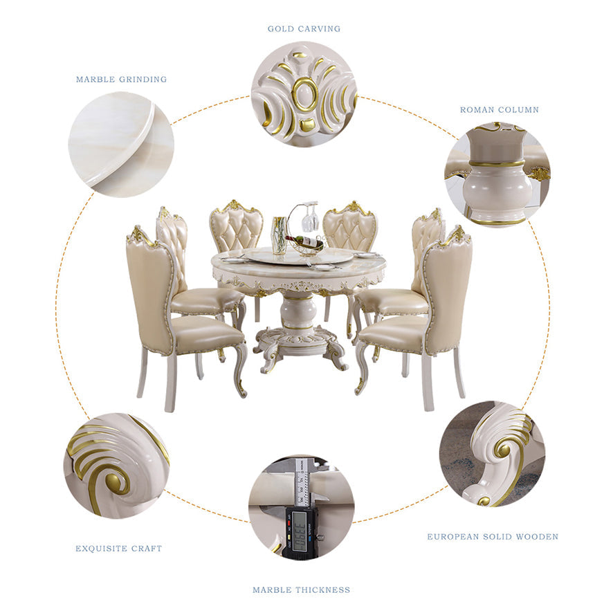 Solid Wood Victorian Round Table Marble Dining Table with Pedestal Base Clearhalo ' dining_table' 'Dining Tables & Seating' 'Dining Tables' 'furn' 'furn_dining_table' 'Furniture' 'furniture_dining_table' 'Kitchen & Dining Furniture' 'kitchen&dining_furn' 'kitchen' 'kitchen_dining_table' 4111405