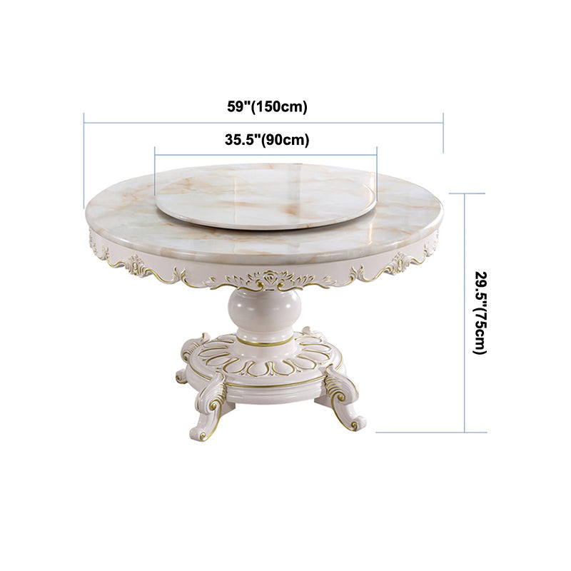 Solid Wood Victorian Round Table Marble Dining Table with Pedestal Base Clearhalo ' dining_table' 'Dining Tables & Seating' 'Dining Tables' 'furn' 'furn_dining_table' 'Furniture' 'furniture_dining_table' 'Kitchen & Dining Furniture' 'kitchen&dining_furn' 'kitchen' 'kitchen_dining_table' 4111411