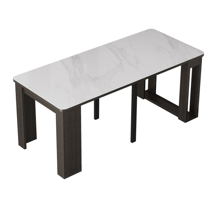 31.49''W Foldable Dining Table for Restaurant Medieval Modern Rectangle Table with 5 Legs Stone Black Without Chairs Clearhalo ' dining_table' 'Dining Tables & Seating' 'Dining Tables' 'furn' 'furn_dining_table' 'Furniture' 'furniture_dining_table' 'Kitchen & Dining Furniture' 'kitchen&dining_furn' 'kitchen' 'kitchen_dining_table' 4111413