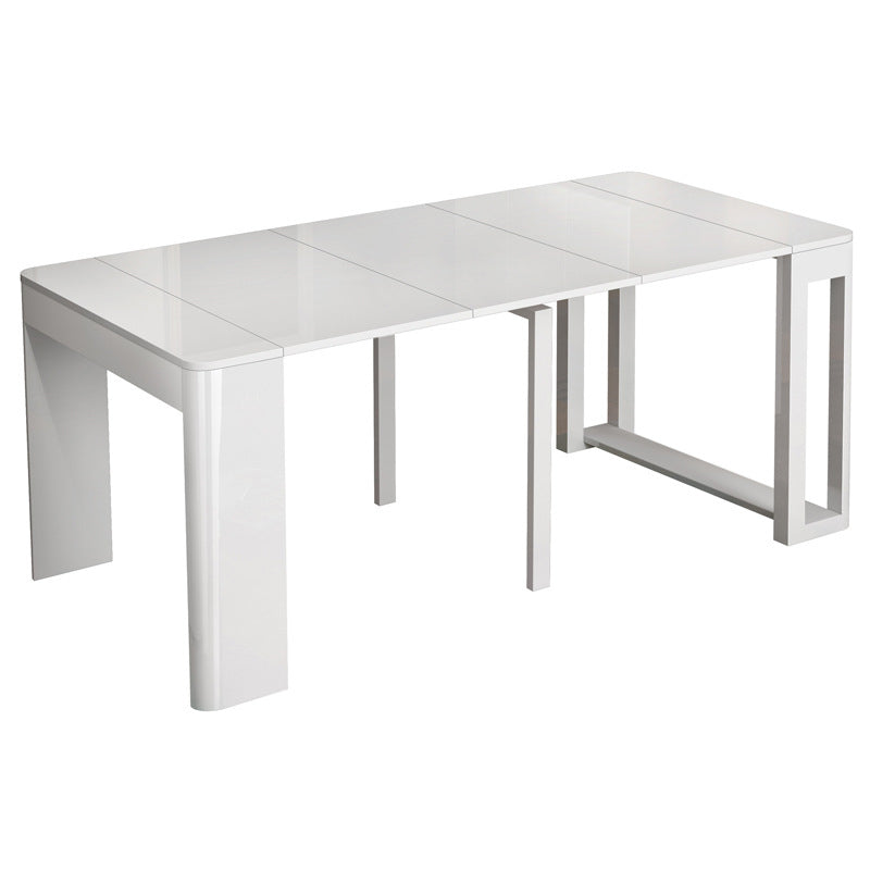 31.49''W Foldable Dining Table for Restaurant Medieval Modern Rectangle Table with 5 Legs Wood White Without Chairs Clearhalo ' dining_table' 'Dining Tables & Seating' 'Dining Tables' 'furn' 'furn_dining_table' 'Furniture' 'furniture_dining_table' 'Kitchen & Dining Furniture' 'kitchen&dining_furn' 'kitchen' 'kitchen_dining_table' 4111416