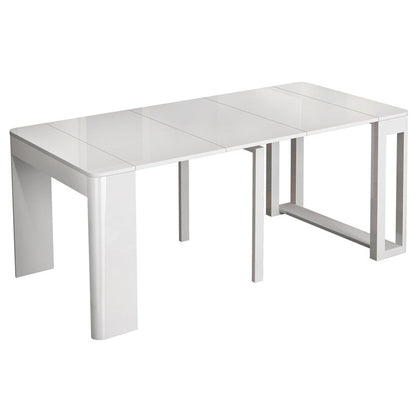 31.49''W Foldable Dining Table for Restaurant Medieval Modern Rectangle Table with 5 Legs Wood White Without Chairs Clearhalo ' dining_table' 'Dining Tables & Seating' 'Dining Tables' 'furn' 'furn_dining_table' 'Furniture' 'furniture_dining_table' 'Kitchen & Dining Furniture' 'kitchen&dining_furn' 'kitchen' 'kitchen_dining_table' 4111416