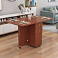Wood Mid-Century Rectangle Table Wooden Top Table with Drop Leaf Red Brown Without Chairs Clearhalo ' dining_table' 'Dining Tables & Seating' 'Dining Tables' 'furn' 'furn_dining_table' 'Furniture' 'furniture_dining_table' 'Kitchen & Dining Furniture' 'kitchen&dining_furn' 'kitchen' 'kitchen_dining_table' 4111432