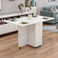Wood Mid-Century Rectangle Table Wooden Top Table with Drop Leaf White Without Chairs Clearhalo ' dining_table' 'Dining Tables & Seating' 'Dining Tables' 'furn' 'furn_dining_table' 'Furniture' 'furniture_dining_table' 'Kitchen & Dining Furniture' 'kitchen&dining_furn' 'kitchen' 'kitchen_dining_table' 4111433