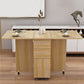 Wood Mid-Century Rectangle Table Wooden Top Table with Drop Leaf Clearhalo ' dining_table' 'Dining Tables & Seating' 'Dining Tables' 'furn' 'furn_dining_table' 'Furniture' 'furniture_dining_table' 'Kitchen & Dining Furniture' 'kitchen&dining_furn' 'kitchen' 'kitchen_dining_table' 4111444