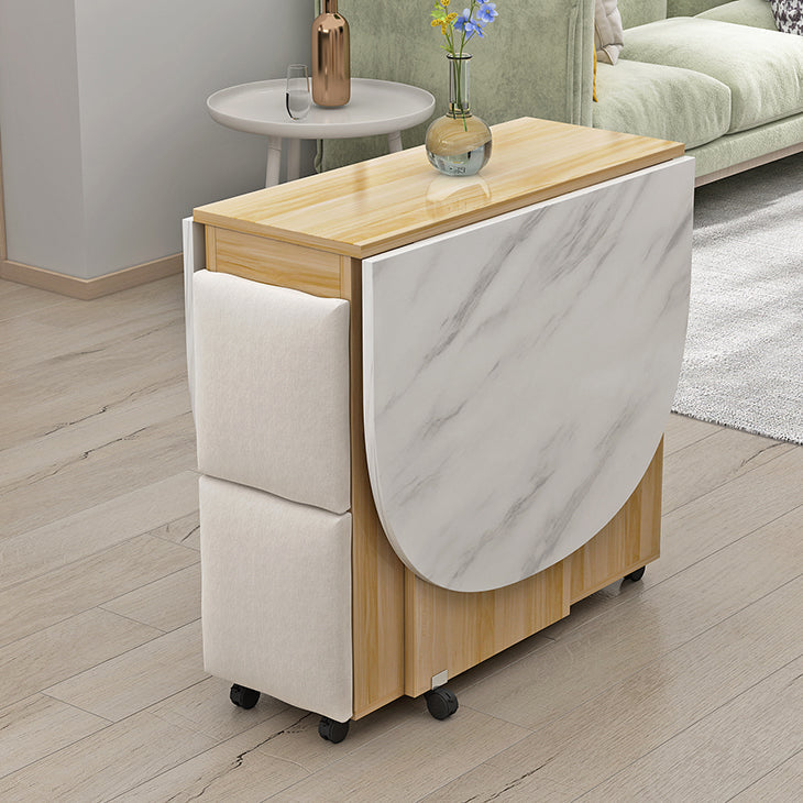 Solid Wood Mid-Century Oval Table Wood Top Table with Drop Leaf Clearhalo ' dining_table' 'Dining Tables & Seating' 'Dining Tables' 'furn' 'furn_dining_table' 'Furniture' 'furniture_dining_table' 'Kitchen & Dining Furniture' 'kitchen&dining_furn' 'kitchen' 'kitchen_dining_table' 4111454