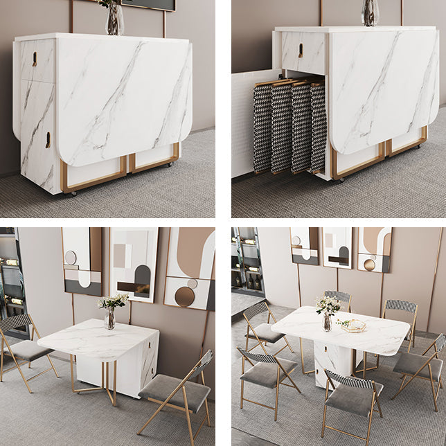 Contemporary Style Rectangle Dining Table Folding Dining Room Home Furniture Clearhalo ' dining_table' 'Dining Tables & Seating' 'Dining Tables' 'furn' 'furn_dining_table' 'Furniture' 'furniture_dining_table' 'Kitchen & Dining Furniture' 'kitchen&dining_furn' 'kitchen' 'kitchen_dining_table' 4111466