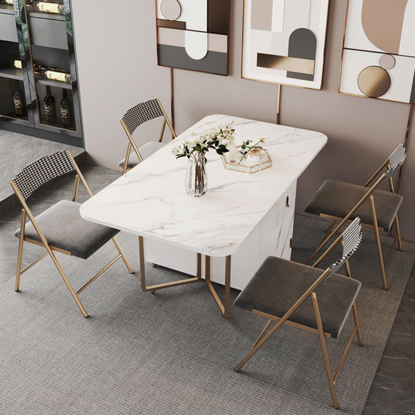 Contemporary Style Rectangle Dining Table Folding Dining Room Home Furniture Clearhalo ' dining_table' 'Dining Tables & Seating' 'Dining Tables' 'furn' 'furn_dining_table' 'Furniture' 'furniture_dining_table' 'Kitchen & Dining Furniture' 'kitchen&dining_furn' 'kitchen' 'kitchen_dining_table' 4111477