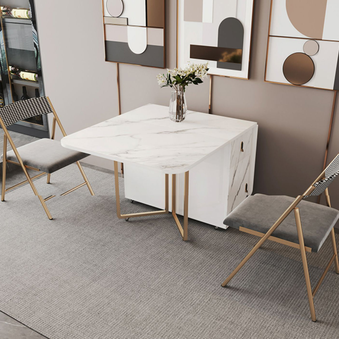 Contemporary Style Rectangle Dining Table Folding Dining Room Home Furniture Clearhalo ' dining_table' 'Dining Tables & Seating' 'Dining Tables' 'furn' 'furn_dining_table' 'Furniture' 'furniture_dining_table' 'Kitchen & Dining Furniture' 'kitchen&dining_furn' 'kitchen' 'kitchen_dining_table' 4111478