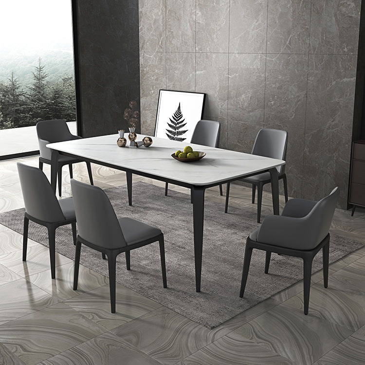 Sintered Stone Dining Table Mid-Century Style 4 Legs Table for Dining Room Clearhalo ' dining_table' 'Dining Tables & Seating' 'Dining Tables' 'furn' 'furn_dining_table' 'Furniture' 'furniture_dining_table' 'Kitchen & Dining Furniture' 'kitchen&dining_furn' 'kitchen' 'kitchen_dining_table' 4111482