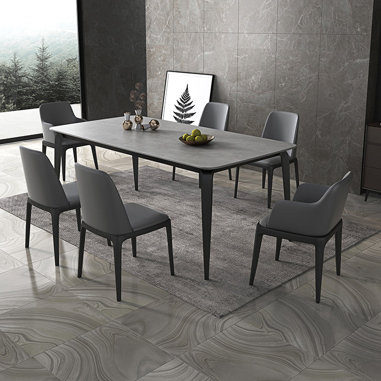 Sintered Stone Dining Table Mid-Century Style 4 Legs Table for Dining Room Clearhalo ' dining_table' 'Dining Tables & Seating' 'Dining Tables' 'furn' 'furn_dining_table' 'Furniture' 'furniture_dining_table' 'Kitchen & Dining Furniture' 'kitchen&dining_furn' 'kitchen' 'kitchen_dining_table' 4111483