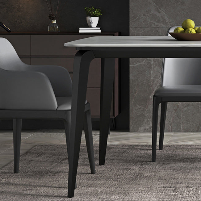 Sintered Stone Dining Table Mid-Century Style 4 Legs Table for Dining Room Clearhalo ' dining_table' 'Dining Tables & Seating' 'Dining Tables' 'furn' 'furn_dining_table' 'Furniture' 'furniture_dining_table' 'Kitchen & Dining Furniture' 'kitchen&dining_furn' 'kitchen' 'kitchen_dining_table' 4111486