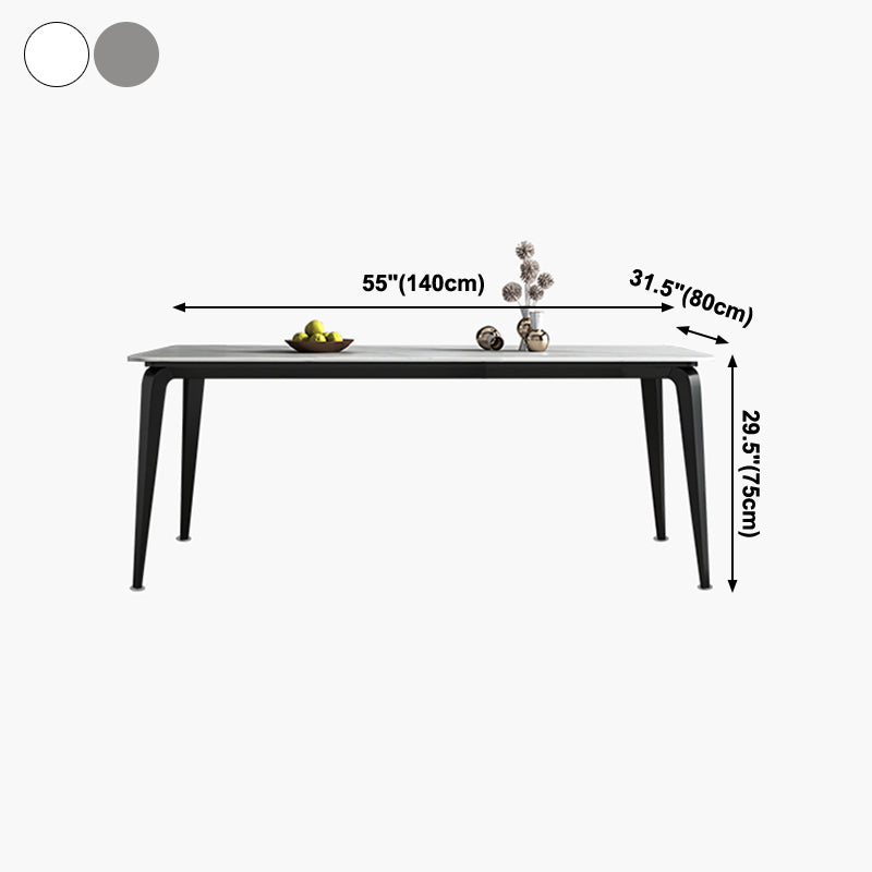 Sintered Stone Dining Table Mid-Century Style 4 Legs Table for Dining Room Clearhalo ' dining_table' 'Dining Tables & Seating' 'Dining Tables' 'furn' 'furn_dining_table' 'Furniture' 'furniture_dining_table' 'Kitchen & Dining Furniture' 'kitchen&dining_furn' 'kitchen' 'kitchen_dining_table' 4111490