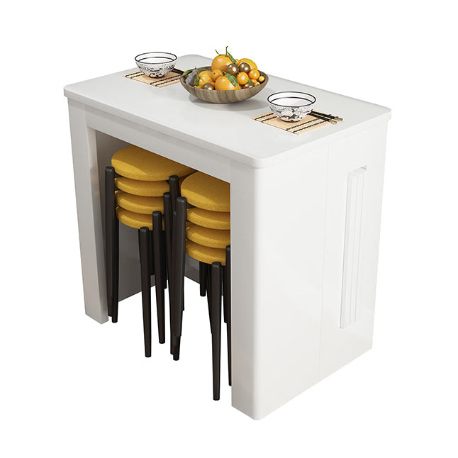 Contemporary Dining Table Rectangle Folding Dining Site Table,19.7"L x 31.5"W x 29.5"H Wood White Without Chairs Clearhalo ' dining_table' 'Dining Tables & Seating' 'Dining Tables' 'furn' 'furn_dining_table' 'Furniture' 'furniture_dining_table' 'Kitchen & Dining Furniture' 'kitchen&dining_furn' 'kitchen' 'kitchen_dining_table' 4111502