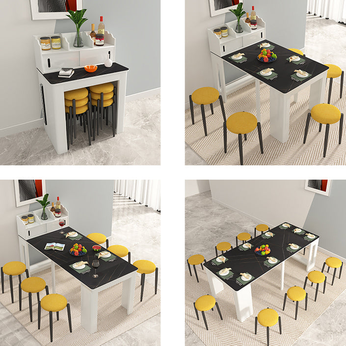 Contemporary Dining Table Rectangle Folding Dining Site Table,19.7"L x 31.5"W x 29.5"H Clearhalo ' dining_table' 'Dining Tables & Seating' 'Dining Tables' 'furn' 'furn_dining_table' 'Furniture' 'furniture_dining_table' 'Kitchen & Dining Furniture' 'kitchen&dining_furn' 'kitchen' 'kitchen_dining_table' 4111503