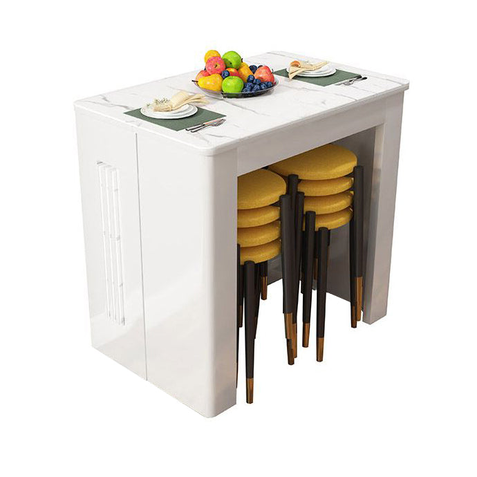 73'' Foldable Poplar Wood Table Extendable Rectangle Table with 5 Legs Stone White Without Chairs Clearhalo ' dining_table' 'Dining Tables & Seating' 'Dining Tables' 'furn' 'furn_dining_table' 'Furniture' 'furniture_dining_table' 'Kitchen & Dining Furniture' 'kitchen&dining_furn' 'kitchen' 'kitchen_dining_table' 4111506