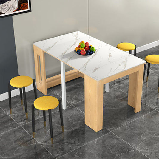 73'' Foldable Poplar Wood Table Extendable Rectangle Table with 5 Legs Clearhalo ' dining_table' 'Dining Tables & Seating' 'Dining Tables' 'furn' 'furn_dining_table' 'Furniture' 'furniture_dining_table' 'Kitchen & Dining Furniture' 'kitchen&dining_furn' 'kitchen' 'kitchen_dining_table' 4111513