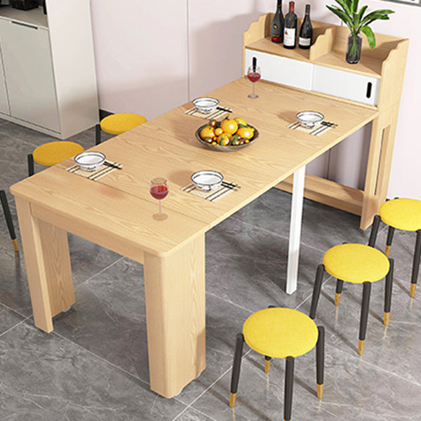73'' Foldable Poplar Wood Table Extendable Rectangle Table with 5 Legs Clearhalo ' dining_table' 'Dining Tables & Seating' 'Dining Tables' 'furn' 'furn_dining_table' 'Furniture' 'furniture_dining_table' 'Kitchen & Dining Furniture' 'kitchen&dining_furn' 'kitchen' 'kitchen_dining_table' 4111516