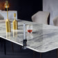 Mid-Century Modern Sintered Stone Table 4 Legs Rectangle Table for Home Clearhalo ' dining_table' 'Dining Tables & Seating' 'Dining Tables' 'furn' 'furn_dining_table' 'Furniture' 'furniture_dining_table' 'Kitchen & Dining Furniture' 'kitchen&dining_furn' 'kitchen' 'kitchen_dining_table' 4111524