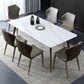 Mid-Century Modern Sintered Stone Table 4 Legs Rectangle Table for Home Clearhalo ' dining_table' 'Dining Tables & Seating' 'Dining Tables' 'furn' 'furn_dining_table' 'Furniture' 'furniture_dining_table' 'Kitchen & Dining Furniture' 'kitchen&dining_furn' 'kitchen' 'kitchen_dining_table' 4111529