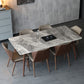 Mid-Century Modern Sintered Stone Table 4 Legs Rectangle Table for Home Clearhalo ' dining_table' 'Dining Tables & Seating' 'Dining Tables' 'furn' 'furn_dining_table' 'Furniture' 'furniture_dining_table' 'Kitchen & Dining Furniture' 'kitchen&dining_furn' 'kitchen' 'kitchen_dining_table' 4111533