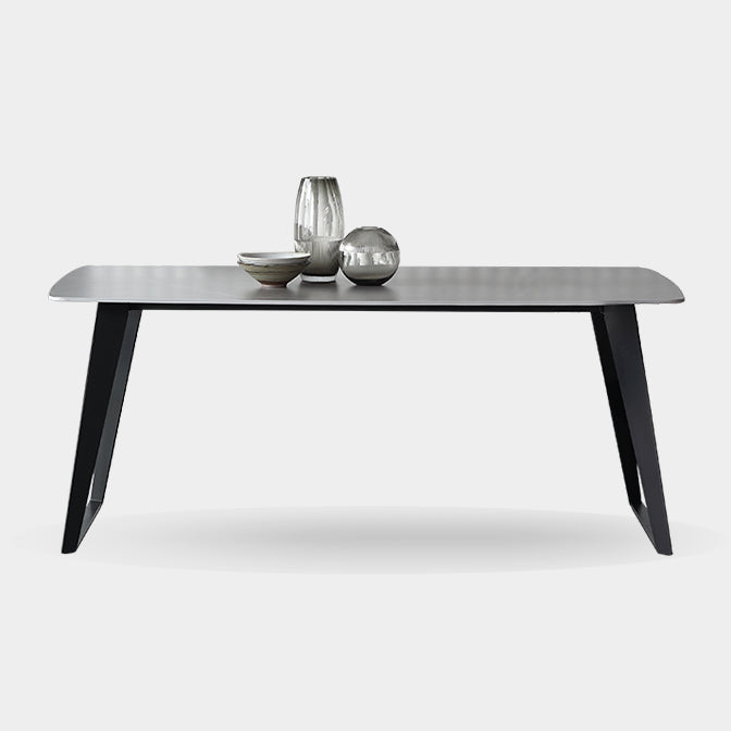 Mid-Century Modern Dining Table Gray Sintered Stone Rectangle Dining Table for Home Use Clearhalo ' dining_table' 'Dining Tables & Seating' 'Dining Tables' 'furn' 'furn_dining_table' 'Furniture' 'furniture_dining_table' 'Kitchen & Dining Furniture' 'kitchen&dining_furn' 'kitchen' 'kitchen_dining_table' 4111537