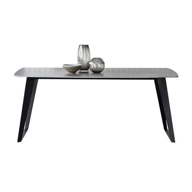 Mid-Century Modern Dining Table Gray Sintered Stone Rectangle Dining Table for Home Use Without Chairs Clearhalo ' dining_table' 'Dining Tables & Seating' 'Dining Tables' 'furn' 'furn_dining_table' 'Furniture' 'furniture_dining_table' 'Kitchen & Dining Furniture' 'kitchen&dining_furn' 'kitchen' 'kitchen_dining_table' 4111540