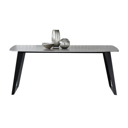 Mid-Century Modern Dining Table Gray Sintered Stone Rectangle Dining Table for Home Use Without Chairs Clearhalo ' dining_table' 'Dining Tables & Seating' 'Dining Tables' 'furn' 'furn_dining_table' 'Furniture' 'furniture_dining_table' 'Kitchen & Dining Furniture' 'kitchen&dining_furn' 'kitchen' 'kitchen_dining_table' 4111540