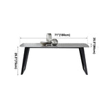 Mid-Century Modern Dining Table Gray Sintered Stone Rectangle Dining Table for Home Use Clearhalo ' dining_table' 'Dining Tables & Seating' 'Dining Tables' 'furn' 'furn_dining_table' 'Furniture' 'furniture_dining_table' 'Kitchen & Dining Furniture' 'kitchen&dining_furn' 'kitchen' 'kitchen_dining_table' 4111545