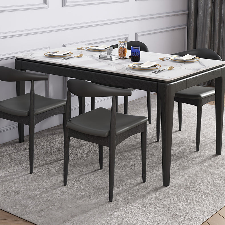 Stone Dining Site Table Midcentury Style Rectangle Dining Table for Kitchen Home Clearhalo ' dining_table' 'Dining Tables & Seating' 'Dining Tables' 'furn' 'furn_dining_table' 'Furniture' 'furniture_dining_table' 'Kitchen & Dining Furniture' 'kitchen&dining_furn' 'kitchen' 'kitchen_dining_table' 4111557