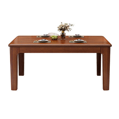 Solid Wood Mid-Century Modern Table Wood Top Table for Dining Room 54.3"L x 33.9"W x 29.5"H Without Chairs Clearhalo ' dining_table' 'Dining Tables & Seating' 'Dining Tables' 'furn' 'furn_dining_table' 'Furniture' 'furniture_dining_table' 'Kitchen & Dining Furniture' 'kitchen&dining_furn' 'kitchen' 'kitchen_dining_table' 4111571