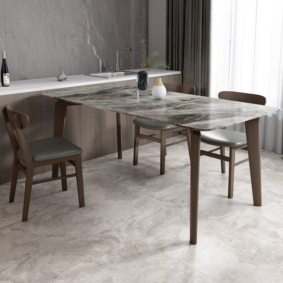 Sintered Stone Rectangle Dining Table Grey Stone Top Table with Wooden 4 Legs Clearhalo ' dining_table' 'Dining Tables & Seating' 'Dining Tables' 'furn' 'furn_dining_table' 'Furniture' 'furniture_dining_table' 'Kitchen & Dining Furniture' 'kitchen&dining_furn' 'kitchen' 'kitchen_dining_table' 4111582