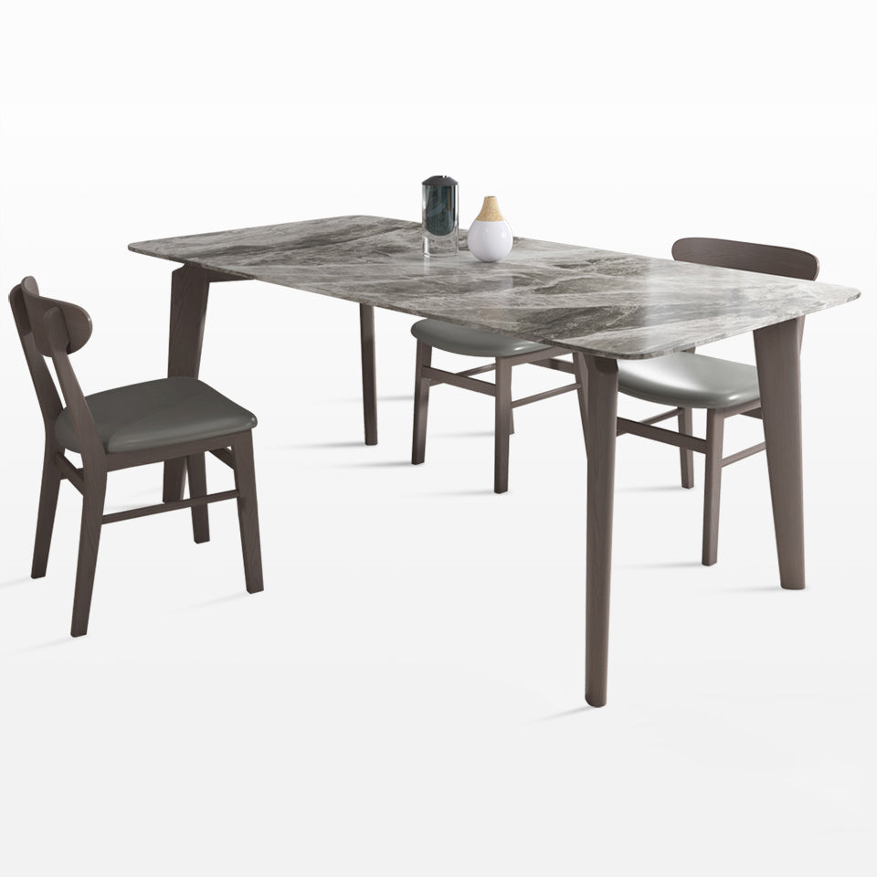 Sintered Stone Rectangle Dining Table Grey Stone Top Table with Wooden 4 Legs Clearhalo ' dining_table' 'Dining Tables & Seating' 'Dining Tables' 'furn' 'furn_dining_table' 'Furniture' 'furniture_dining_table' 'Kitchen & Dining Furniture' 'kitchen&dining_furn' 'kitchen' 'kitchen_dining_table' 4111584