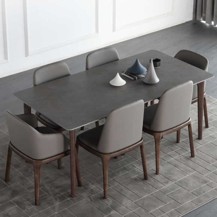 Rectangle Sintered Stone Dining Table Grey Stone Top Table with 4 Legs Clearhalo ' dining_table' 'Dining Tables & Seating' 'Dining Tables' 'furn' 'furn_dining_table' 'Furniture' 'furniture_dining_table' 'Kitchen & Dining Furniture' 'kitchen&dining_furn' 'kitchen' 'kitchen_dining_table' 4111595