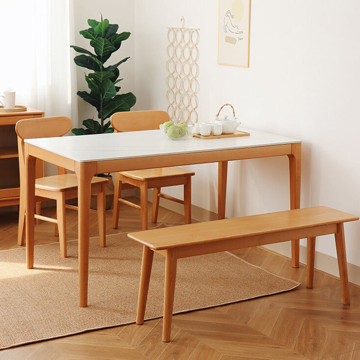 51'' Sintered Stone Rectangle Table Medieval Modern Table with Beech Wood 4 Legs Clearhalo ' dining_table' 'Dining Tables & Seating' 'Dining Tables' 'furn' 'furn_dining_table' 'Furniture' 'furniture_dining_table' 'Kitchen & Dining Furniture' 'kitchen&dining_furn' 'kitchen' 'kitchen_dining_table' 4111606