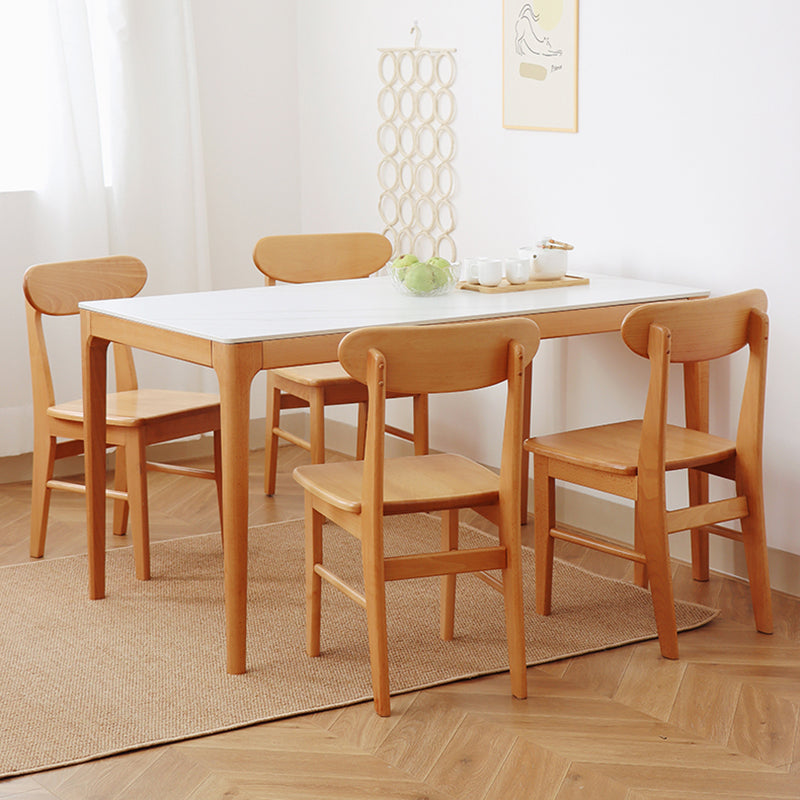 51'' Sintered Stone Rectangle Table Medieval Modern Table with Beech Wood 4 Legs Clearhalo ' dining_table' 'Dining Tables & Seating' 'Dining Tables' 'furn' 'furn_dining_table' 'Furniture' 'furniture_dining_table' 'Kitchen & Dining Furniture' 'kitchen&dining_furn' 'kitchen' 'kitchen_dining_table' 4111609