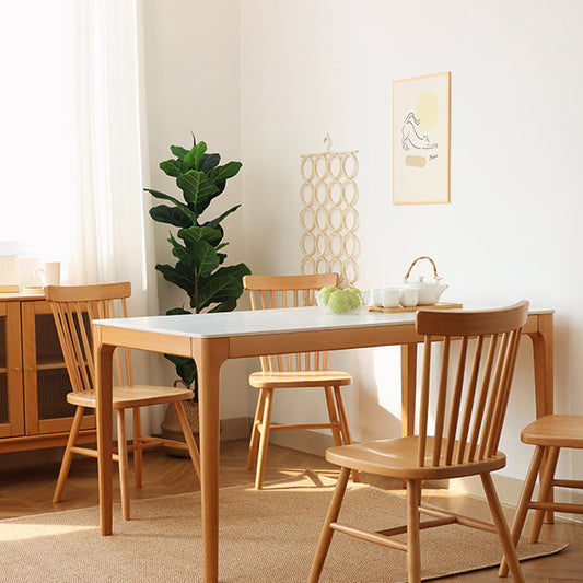 51'' Sintered Stone Rectangle Table Medieval Modern Table with Beech Wood 4 Legs Clearhalo ' dining_table' 'Dining Tables & Seating' 'Dining Tables' 'furn' 'furn_dining_table' 'Furniture' 'furniture_dining_table' 'Kitchen & Dining Furniture' 'kitchen&dining_furn' 'kitchen' 'kitchen_dining_table' 4111618